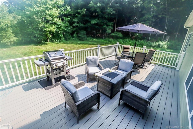 11 Tall Oaks Dr Unit 11, New Milford, CT 06776 - deck with outdoor dining space, a lawn, and grilling area