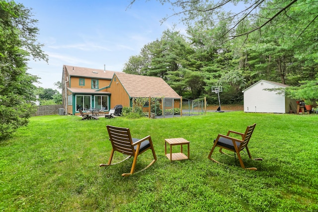 11 Park Ln, Trumbull, CT 06611 - view of yard with a fire pit and a shed