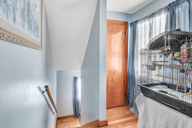 70 Sage Ave, Bridgeport, CT 06610 - staircase featuring wood finished floors and baseboards