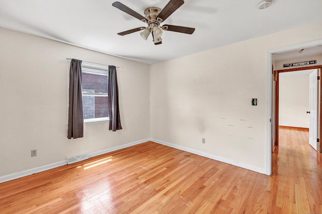 70 Sage Ave, Bridgeport, CT 06610 - spare room featuring a ceiling fan, light wood-style flooring, and a smoke detector