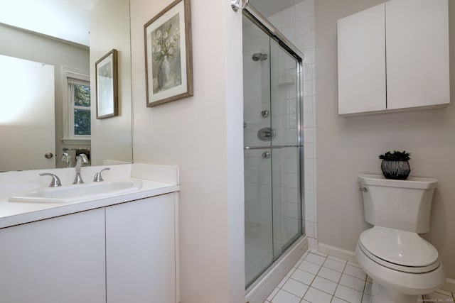 23 Fox Rd, Trumbull, CT 06611 - bathroom with vanity, a stall shower, and tile patterned floors