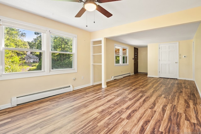 20 Mack Rd, Middlefield, CT 06455 - unfurnished room with a baseboard radiator, wood finished floors, and a ceiling fan