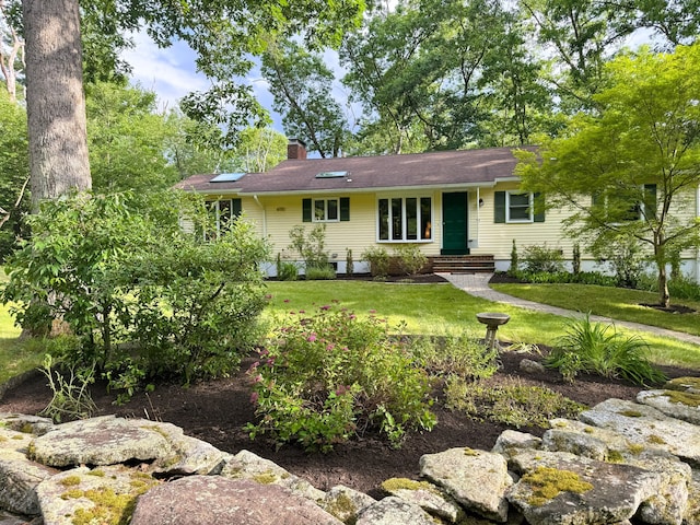 60 Olsen Dr, Mansfield, CT 06250 - single story home featuring a chimney and a front yard
