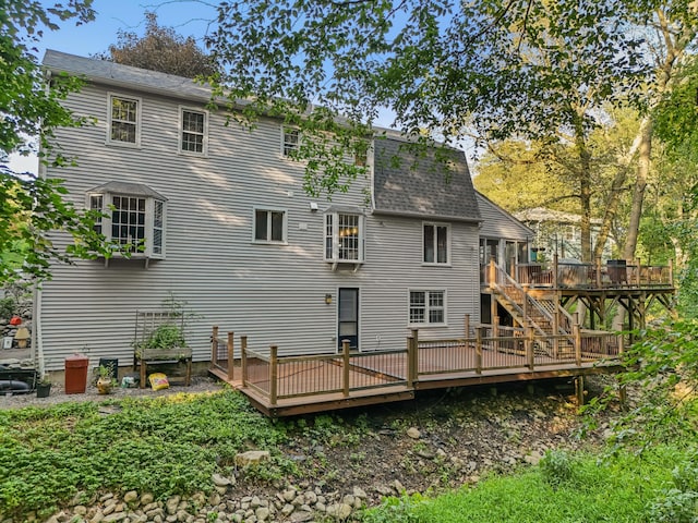 9 Allen Ct, Norwalk, CT 06851 - back of house with a deck and stairway