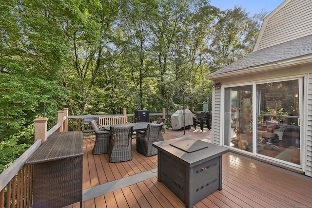 9 Allen Ct, Norwalk, CT 06851 - wooden terrace featuring outdoor dining space