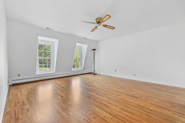 9 Allen Ct, Norwalk, CT 06851 - spare room with a baseboard radiator, wood finished floors, and ceiling fan