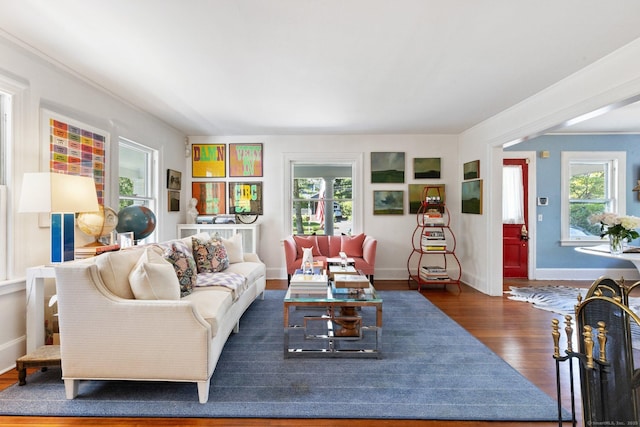 14 Highview Ave, Greenwich, CT 06870 - living area featuring healthy amount of natural light and wood finished floors