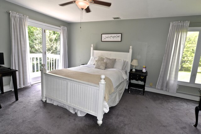 33 Oneil Rd, Oxford, CT 06478 - bedroom featuring multiple windows, dark colored carpet, and access to outside
