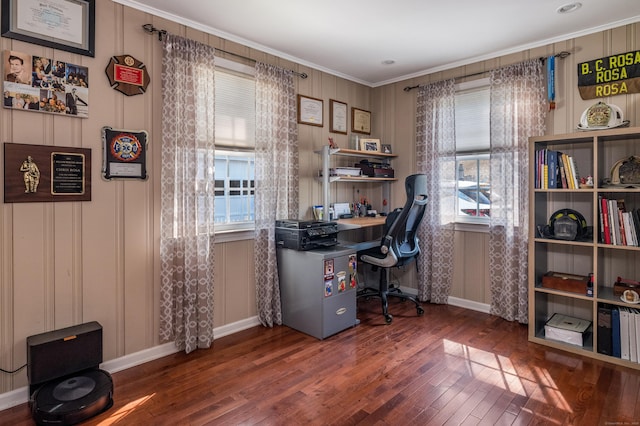 33 Thorpe St, North Haven, CT 06473 - office area featuring hardwood / wood-style floors and ornamental molding