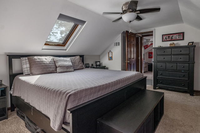 33 Thorpe St, North Haven, CT 06473 - carpeted bedroom with vaulted ceiling, a skylight, ceiling fan, a spacious closet, and a closet