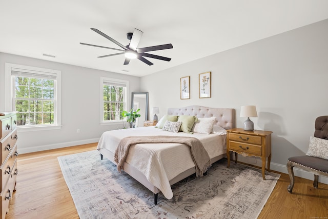 261 W St, Hebron, CT 06248 - bedroom with light wood-style flooring and a ceiling fan