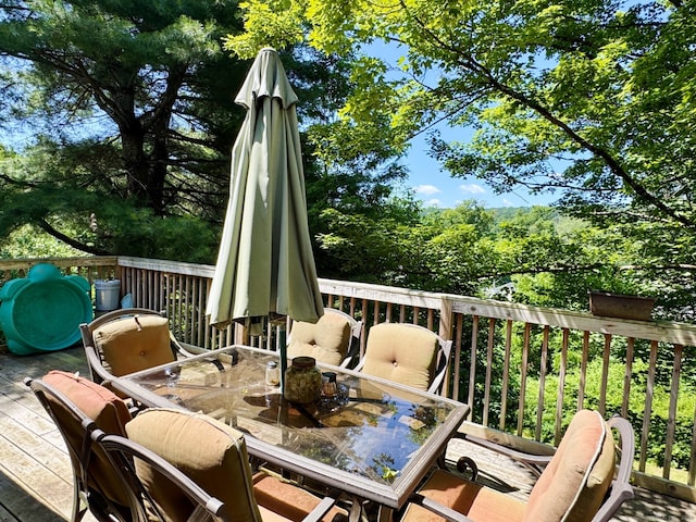 57 Prospect St, New Hartford, CT 06057 - wooden deck featuring outdoor dining space