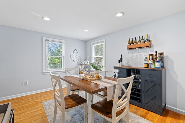4 Harvard St, Norwalk, CT 06851 - dining room with a dry bar, light wood finished floors, and recessed lighting