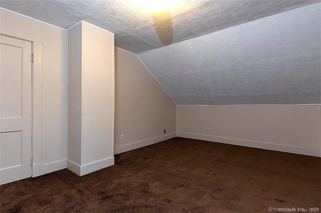 37 Landin St, Woodbridge, CT 06525 - bonus room with carpet floors, a textured ceiling, and lofted ceiling