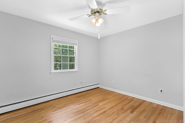 20 Aspen Mill Rd, Ridgefield, CT 06877 - unfurnished room featuring baseboard heating, light wood finished floors, and a ceiling fan