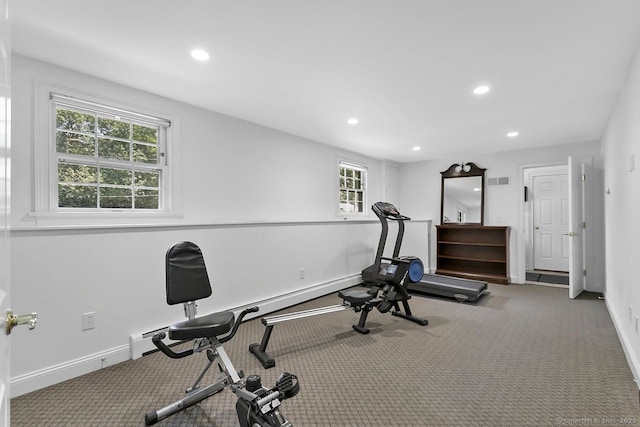 20 Aspen Mill Rd, Ridgefield, CT 06877 - exercise room featuring carpet flooring and recessed lighting