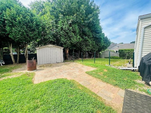 78 French St, Bristol, CT 06010 - view of yard with a storage shed and a patio area