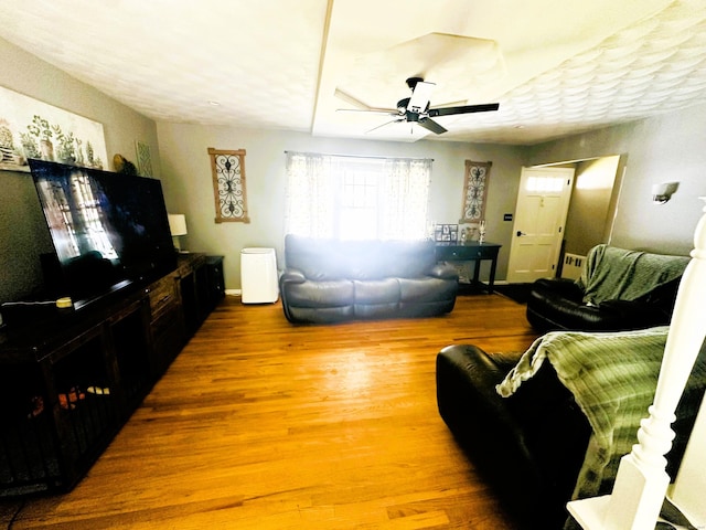 78 French St, Bristol, CT 06010 - living room featuring wood finished floors and a ceiling fan