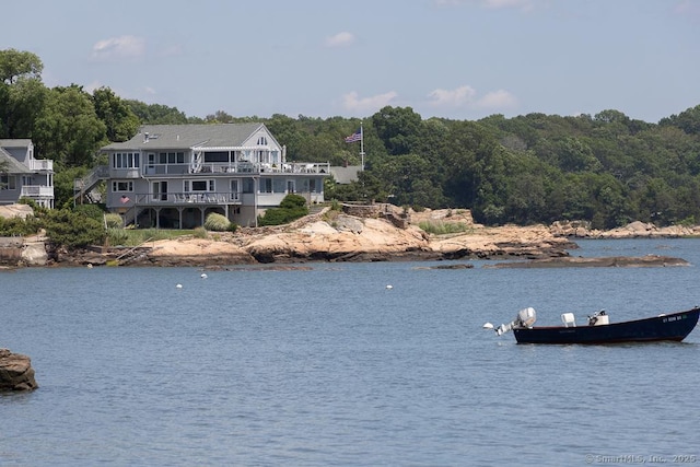 105 Beckett Ave Unit 105, Branford, CT 06405 - dock area with a forest view and a deck with water view