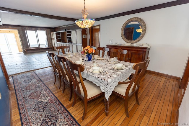 105 Beckett Ave Unit 105, Branford, CT 06405 - dining area featuring wood-type flooring and beam ceiling