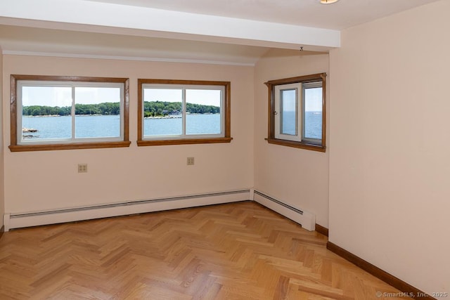 105 Beckett Ave Unit 105, Branford, CT 06405 - spare room featuring baseboard heating and a water view