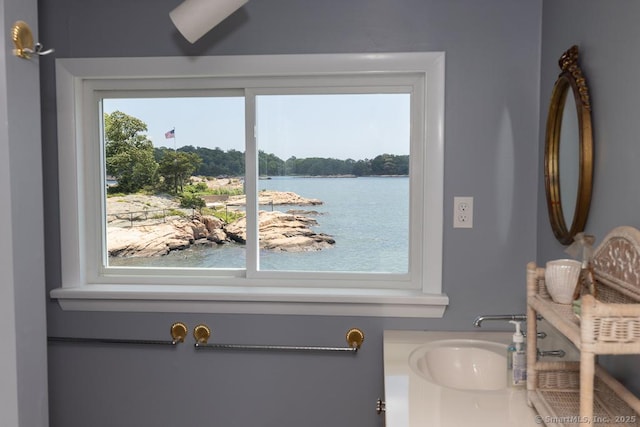 105 Beckett Ave Unit 105, Branford, CT 06405 - bathroom with a water view and vanity