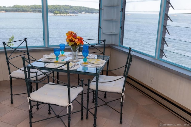105 Beckett Ave Unit 105, Branford, CT 06405 - sunroom / solarium with a water view and a baseboard radiator