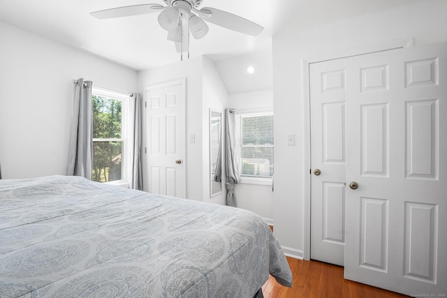 350 S Cherry St, Wallingford, CT 06492 - bedroom with wood finished floors, ceiling fan, and recessed lighting