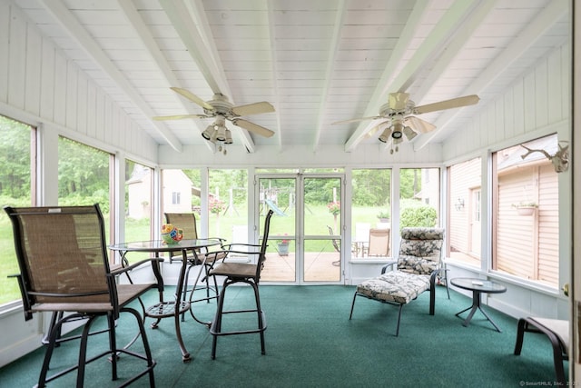 79 Ben Whitney Ln, Bridgewater, CT 06752 - sunroom / solarium featuring a ceiling fan and plenty of natural light