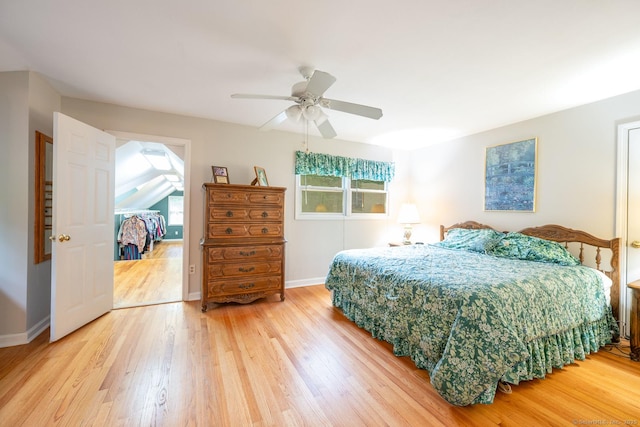 79 Ben Whitney Ln, Bridgewater, CT 06752 - bedroom with multiple windows, light wood-style floors, and ceiling fan