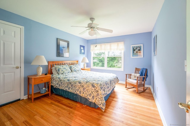 79 Ben Whitney Ln, Bridgewater, CT 06752 - bedroom with light wood-style flooring and a ceiling fan