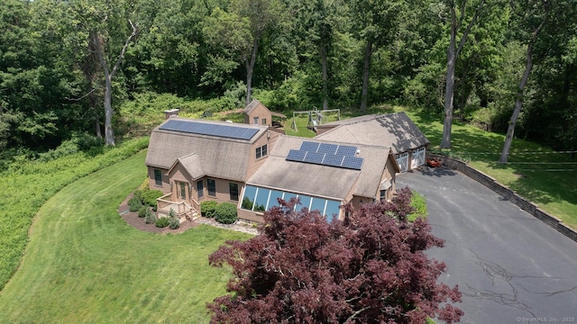 79 Ben Whitney Ln, Bridgewater, CT 06752 - view from above of property with a forest