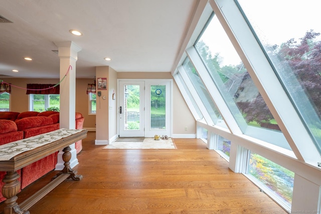 79 Ben Whitney Ln, Bridgewater, CT 06752 - living area with recessed lighting and light wood-style floors