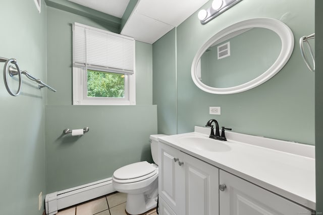41 Laurel Leaf Dr, Ledyard, CT 06335 - bathroom with a baseboard radiator, tile patterned flooring, and vanity