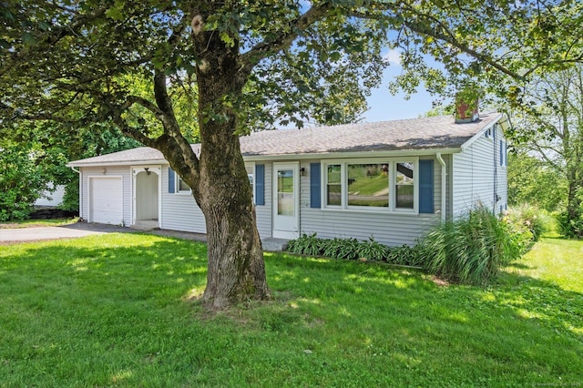 75 Atwood Hts, Thomaston, CT 06787 - view of front of house featuring a chimney, a front yard, and asphalt driveway