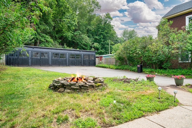 105 High St, Sprague, CT 06330 - view of yard with a fire pit
