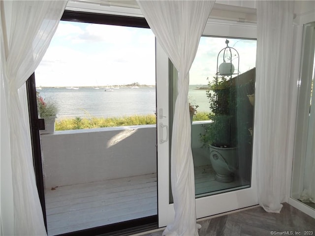 350 Grovers Ave Unit 11A, Bridgeport, CT 06605 - doorway to outside featuring a water view