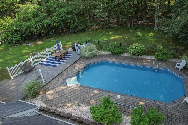 10 Heritage Dr, Prospect, CT 06712 - view of swimming pool featuring a deck and a fenced backyard