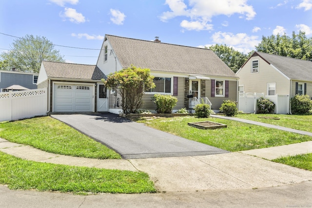15 Burdette Pl, Milford, CT 06460 - cape cod-style house featuring a garage, driveway, a shingled roof, and a chimney