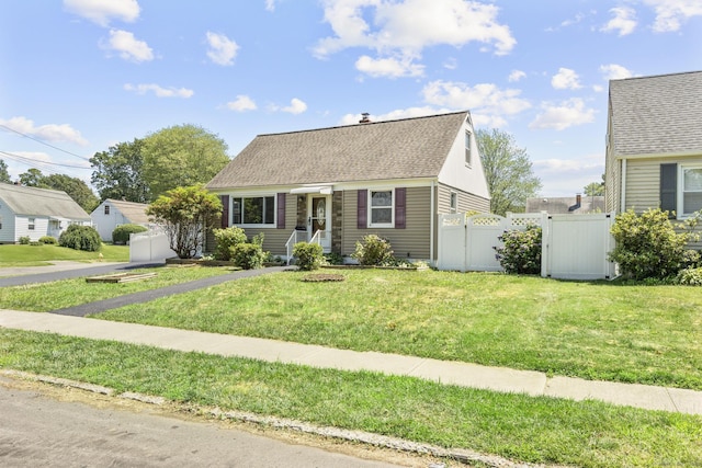 15 Burdette Pl, Milford, CT 06460 - cape cod-style house with a gate, roof with shingles, and a chimney