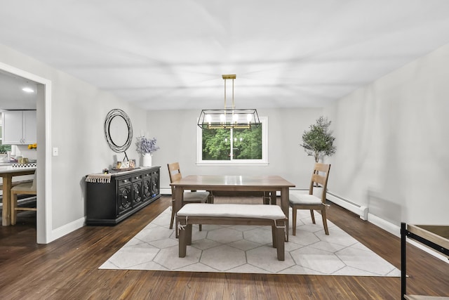 195 Orchard Hill Dr, South Windsor, CT 06074 - dining area featuring a baseboard radiator and wood finished floors