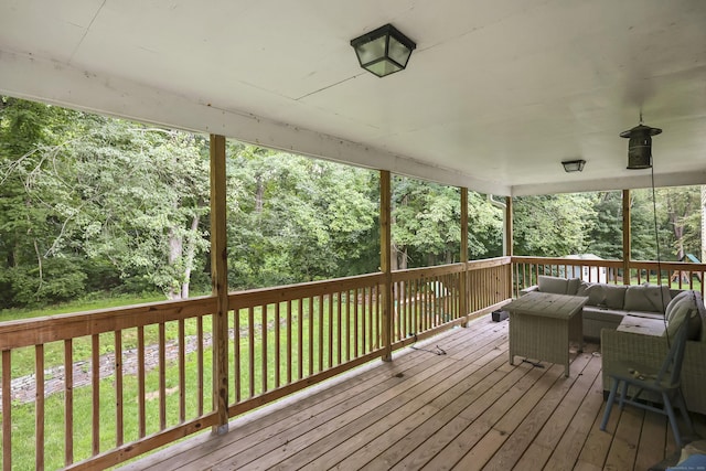 195 Orchard Hill Dr, South Windsor, CT 06074 - wooden terrace featuring an outdoor living space and a yard