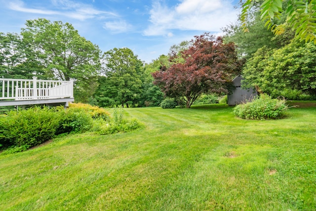 6 Revere Rd, New Milford, CT 06776 - view of green lawn featuring a wooden deck