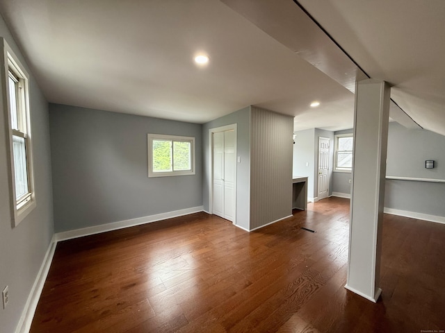 654 Nichols Ave, Stratford, CT 06614 - empty room featuring dark wood-style flooring and recessed lighting