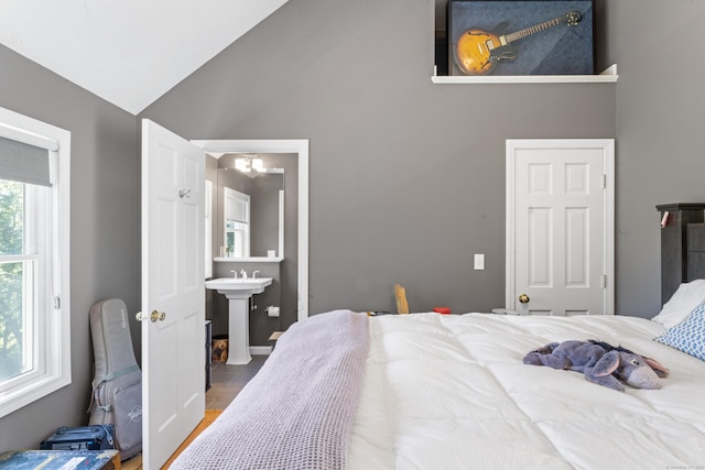 168 Cobble Rd, Kent, CT 06757 - bedroom with wood finished floors and lofted ceiling