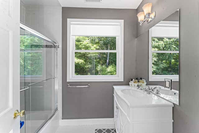 168 Cobble Rd, Kent, CT 06757 - full bath with vanity and combined bath / shower with glass door