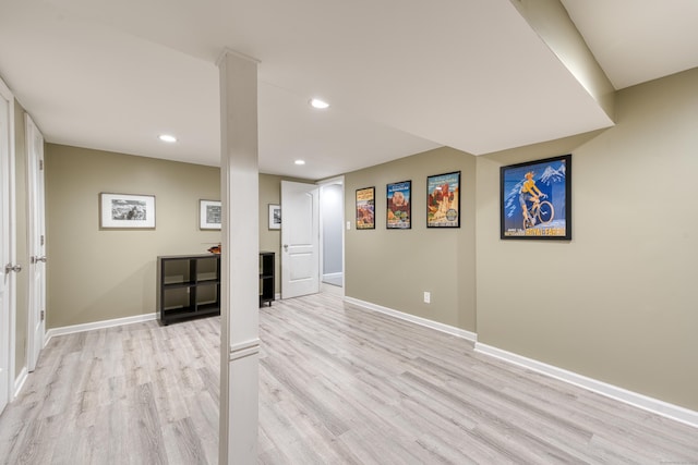 226 Farm Hill Rd, Middletown, CT 06457 - finished basement with light wood finished floors and recessed lighting
