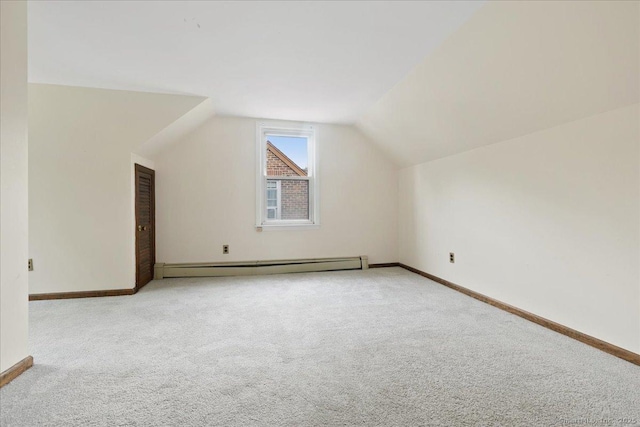 30 Cedar Crest Pl, Norwalk, CT 06854 - bonus room featuring a baseboard heating unit, carpet, and vaulted ceiling
