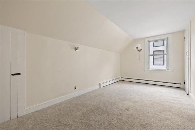 30 Cedar Crest Pl, Norwalk, CT 06854 - bonus room featuring vaulted ceiling, carpet, and a baseboard radiator
