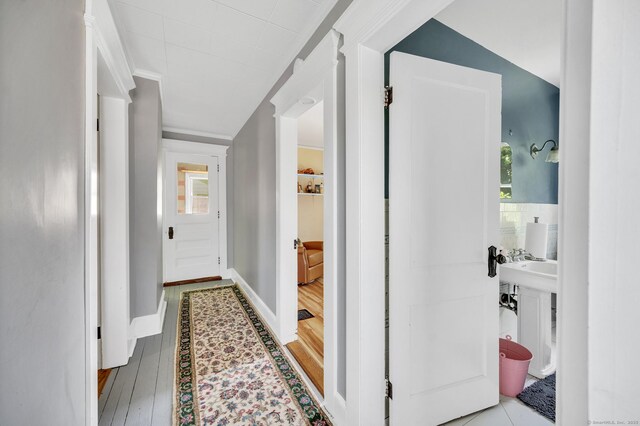 159 Jefferson St, Stratford, CT 06615 - corridor with wood finished floors and baseboards